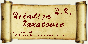 Miladija Kamatović vizit kartica